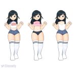  ambiguous_gender clothing clouwly crop_top hi_res not_furry shirt simple_background thick_thighs topwear yeon_(clouwly) 