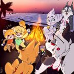  2022 aggressive_retsuko ailurid animal_crossing anthro beach bikini campfire canid canid_demon canine canis cellphone clothed clothing crossover dancing demon diane_foxington domestic_dog dreamworks drunk eyewear eyewear_on_head female fire fox fur grey_body grey_fur group happy hellhound helluva_boss hi_res illumination_entertainment isabelle_(animal_crossing) laugh lombax loona_(helluva_boss) mammal nintendo one-piece_swimsuit open_mouth open_smile phone porsha_crystal ratchet_and_clank recording red_panda retsuko rivet_(ratchet_and_clank) sanrio sea seaside shih_tzu sickbelle sing_(movie) sitting smile sony_corporation sony_interactive_entertainment substance_intoxication sunglasses sunglasses_on_head sunset swimwear the_bad_guys toy_dog video_games water wolf 