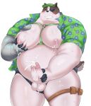  aloha_shirt anthro badger badgerclops balls belly blush bodily_fluids cartoon_network clothing clothing_aside cybernetics cyborg erection eye_patch eyewear genitals grin gumpang0 hat headgear headwear hi_res lactating machine male male_lactation mammal mao_mao:_heroes_of_pure_heart masturbation moobs mustelid musteline overweight pattern_clothing pattern_shirt pattern_topwear penis shirt smile solo thigh_strap thong thong_aside topwear underwear underwear_aside visor_cap 