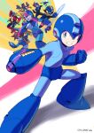  6+boys absurdres android arm_cannon armor artist_name blonde_hair blue_armor blue_eyes blue_helmet chilidog_(lumchan777) clenched_hand clenched_hands clenched_teeth commentary_request drill full_body geo_stelar_(mega_man) glowing glowing_sword glowing_weapon green_eyes grey_(mega_man) helmet highres long_hair male_focus mega_man_(character) mega_man_(classic) mega_man_(series) mega_man_battle_network_(series) mega_man_legends_(series) mega_man_star_force mega_man_volnutt mega_man_x_(series) mega_man_zero_(series) mega_man_zx mega_man_zx_advent model_a_(mega_man) multiple_boys open_clothes red_footwear red_helmet robot shadow solo_focus spiked_hair spread_legs star_force_mega_man teeth weapon x_(mega_man) zero(z)_(mega_man) zero_(mega_man) 