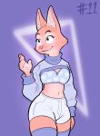  2022 anthro blue_clothing bottomwear bra breasts canid canine clothing diane_foxington digital_drawing_(artwork) digital_media_(artwork) dreamworks eyebrow_piercing facial_piercing female fox green_eyes heart_pattern hi_res hotpants junkedart legwear mammal maydendressup midriff piercing pink_nose portrait red_fox shorts smile solo sweater the_bad_guys thigh_highs topwear underwear 