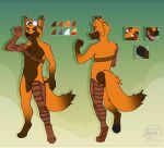  anthro canid canine fox fur looking_at_viewer male mammal model_sheet nude simple_background solo uruz_fox 