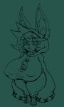  anthro big_breasts breasts clothing covered_nipples ears_up fangs female fuzymuze hi_res hood_up hoodie huge_breasts humanoid hyper hyper_breasts league_of_legends lips long_sleeves riot_games short_stack sketch smug solo teeth tencent topwear wide_hips yordle 