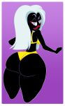  absurd_res alien big_butt bikini butt clothing duck_dodgers female hair hi_res huge_butt humanoid looking_back looney_tunes purple_eyes queen_tyr&#039;ahnee rougethedaisy solo swimwear thick_thighs warner_brothers white_hair wide_hips 