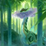  bamboo bamboo_forest bush colored_sclera commentary_request day forest from_side highres nature no_humans outdoors penurodae pokemon pokemon_(creature) purple_eyes raging_bolt solo standing yellow_sclera 