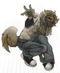  absurd_res alternative_fashion anthro canid canine clothing complex_shading dreadlocks emo hi_res invalid_tag kyjaanka locks male mammal piercing pinup pose posed solo 