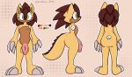  anthro balls brown_body brown_eyes brown_hair claws finger_claws genitals hair hi_res lewdchuu_(artist) mach_(marxscarlet) male mammal model_sheet pangolin penis solo tail toe_claws 
