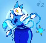  2022 anthro black_body blue_ears blue_fingers blush breasts circle_background cleavage_cutout clothing cord_tail crop_top darkner deltarune digital_drawing_(artwork) digital_media_(artwork) disembodied_hand domestic_cat felid feline felis female hi_res holding_mace holding_object holding_weapon humanoid junkedart legwear lightning_bolt machine mammal maydendressup midriff open_mouth portrait robot robot_humanoid shirt smile solo sweatpants tasque_manager thigh_highs topwear undertale_(series) video_games weapon white_body yellow_eyes 