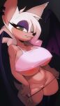  absurd_res anthro areola big_breasts breasts chiropteran clothed clothing featureless_crotch feliscede female half-closed_eyes hi_res mammal narrowed_eyes panties panties_down partially_clothed rouge_the_bat sega shirt solo sonic_the_hedgehog_(series) topwear underwear underwear_down 