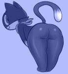  absurd_res anthro atlus bandanna bent_over bent_over_with_legs_held_straight big_butt black_body black_fur butt digital_media_(artwork) domestic_cat felid feline felis fur girly golde hands_on_knees hands_on_own_legs hi_res kerchief looking_at_viewer looking_back male mammal markings mask megami_tensei megami_tensei_persona morgana_(persona) on_ground presenting presenting_hindquarters raised_tail smile solo tail_markings video_games white_body white_fur 