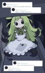  1girl :&lt; absurdres alternate_costume alternate_hair_length alternate_hairstyle alternate_size apron black_eyes bow bowtie closed_mouth commentary_request door enmaided expressionless frilled_apron frills green_bow green_bowtie green_hair highres long_hair long_sleeves looking_at_viewer maid nikamoka no_sclera screenshot_inset solo tentacle_hair tentacle_legs tentacles translation_request tweet very_long_hair voiceroid voicevox white_apron zundamon 