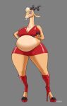  absurd_res anthro badroy big_breasts bottomwear breasts clothing disney female fingers footwear gazelle_(zootopia) hi_res high_heels hooved_fingers hooves overweight skirt solo thick_thighs wide_hips zootopia 