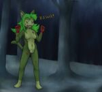  animew anthro blood bodily_fluids breasts claws clothing dialogue domestic_cat english_text eyebrows feet felid feline felis female forest genitals green_body green_hair guakomo_mewsworth hair half-closed_eyes halloween hi_res holidays mammal multicolored_body narrowed_eyes navel night nipples nude open_mouth outside pink_nose plant pussy rawr solo tan_body teeth text toe_claws tongue tree two_tone_body undead under_boob underwear yellow_body zombie 