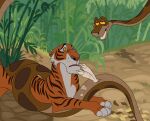 animated curtis_parker duo felid feral hi_res kaa_(jungle_book) male male/male mammal pantherine reptile scalie shere_khan snake the_jungle_book tiger 