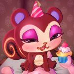  :3 animal_crossing anthro bed birthday birthday_sex blue_eyes blush bodily_fluids chibi clothing cowgirl_position cum cum_in_pussy cum_inside cupcake feeding female first_person_view food from_front_position furniture genital_fluids genitals hat headgear headwear hi_res human human_on_anthro interspecies makeup male male/female mammal nintendo on_bottom on_top party_hat pawpads pecan_(animal_crossing) pussy rodent sciurid sex simski size_difference smaller_female sweat swirl_pattern vaginal video_games villager_(animal_crossing) 