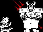  alphys alphys_(storyshift) animal_humanoid anthro arm_hair asgore_(storyshift) asgore_dreemurr badge barefoot beard bearded blush blush_lines bodily_fluids body_hair boss_monster bottomwear bovid bovid_humanoid bovine bovine_humanoid breasts buckteeth caprine claws clothed clothing coat digital_media_(artwork) dress duo eyewear facial_hair feet female fingers fur gesture glasses gloves goat goggles hair hairy handwear horn humanoid lab_coat legwear lizard long_ears looking_at_viewer male mammal mammal_humanoid mature_anthro mature_male melee_weapon nervous open_mouth paws polearm randomguyed reptile robot_arm robotic_arm scalie scar shoulder_pads simple_background skirt smile sweat teeth toes topwear trident undertale undertale_(series) uniform video_games waving waving_at_viewer weapon white_body 