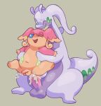  audino balls bodily_fluids cum cum_in_ass cum_inside duo ejaculation generation_5_pokemon generation_6_pokemon genital_fluids genitals goodra male male/male nintendo penis penis_size_difference pokemon pokemon_(species) size_difference sweat video_games vymbiosis 