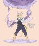  absurd_res anthro bandaged_arm biskierisky blue_eyes cloak clothing errathimal_(zettra_thorn) female hi_res horn jacket kobold looking_angry looking_at_viewer magic magic_circle magic_user markings scales solo topwear torn_clothing yellow_body yellow_scales 