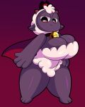  absurd_res anthro bell big_breasts black_eyes bovid breasts cape caprine clothing collar crown cult_of_the_lamb female fur grey_body hi_res horizontal_pupils horn huge_breasts huge_thighs lamb_(cult_of_the_lamb) mammal pupils red_crown_(cult_of_the_lamb) sheep smile solo someth1ngoranother thick_thighs white_body white_fur white_pupils white_wool wool_(fur) 