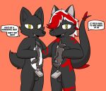  animate_inanimate anthro canid canine canis darkcoat_azan digital_drawing_(artwork) digital_media_(artwork) duo english_text fish gojo_preto hi_res hybrid living_clothing living_costume male mammal marine sebastien_azan shark tentacles text wolf 