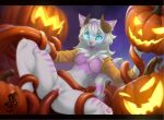 anthro felid feline female horn mammal omez open_mouth open_smile penetration smile solo spread_legs spreading tentacle_in_pussy tentacle_penetration tentacles tongue tongue_out vaginal vaginal_penetration
