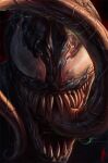  1other grin highres horror_(theme) long_tongue marvel max58art monster no_humans portrait sharp_teeth signature smile solo spider-man_(series) teeth tongue tongue_out venom_(marvel) 