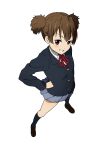  1girl absurdres hands_on_hips highres k-on! kicchi_(tmgk) long_sleeves looking_at_viewer school_uniform skirt smile suzuki_jun 