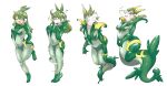  2022 absurd_res anthro apode bodily_fluids breasts draconcopode female flying_sweatdrops generation_5_pokemon green_eyes green_hair hair hi_res human human_to_anthro kochiya_sanae legless looking_at_viewer mammal navel nintendo on_one_leg open_mouth pokemon pokemon_(species) sequence serpentine serperior smile solo species_transformation standing suit_transformation surprise sweat sweatdrop syo_you9 touhou transformation video_games 
