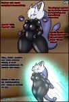  absurd_res al_gx anthro big_breasts black_border border breasts cave clothed clothing comic curvy_figure dialogue english_text fan_character female freckles generation_1_pokemon hair hi_res horn legendary_pokemon mammal mega_evolution mega_mewtwo mega_mewtwo_y megan_(al_gx) mewtwo nintendo pokemon pokemon_(species) purple_body red_eyes rubber rubber_clothing rubber_suit short_hair story text thick_thighs video_games white_hair wide_hips 