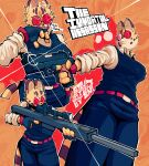 2024 4_fingers anthro assassin big_breasts black_bottomwear black_clothing black_gloves black_handwear black_nose black_pants black_topwear black_vest blood blood_in_mouth bodily_fluids bottomwear breasts broken_glasses brown_ear_tips brown_spots brown_stripes cleaning_self clothing colored dipstick_ears ear_markings ellipsis english_text eyelashes eyewear felid feline female fingerless_gloves fingers fur gesture glasses glistening_gun gloves gun half-closed_eyes hand_gesture handgun handwear hi_res high-angle_view holding_gun holding_handgun holding_object holding_pistol holding_ranged_weapon holding_sniper_rifle holding_weapon injuries inner_ear_fluff looking_at_viewer looking_down low-angle_view mammal markings multicolored_ears narrowed_eyes nosebleed orange_background pants pistol pointing pointing_gun psychedelic ranged_weapon red_eyewear red_glasses rifle round_glasses serval shaded shadow shirt signature silhouette simple_background sniper_rifle solo spots spotted_head standing stevsteelen striped_markings striped_tail stripes sunglasses tail tail_markings tan_clothing tan_shirt tan_topwear text topwear triangle_nose tuft vest weapon white_inner_ear_fluff yellow_body yellow_fur