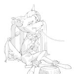  anthro canid canine canis collar ear_piercing female leash mammal pet_bowl piercing ring_piercing solo unknown_artist violet_wolf wolf young 