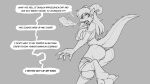  after_transformation anthro big_breasts breasts clothing dialogue dragon english_text female genitals grey_background greyscale human_to_anthro monochrome nipples nude pussy raised_tail simple_background solo species_transformation speech_bubble text tongue tongue_out torn_clothing transformation watsup 