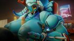  2022 3d_(artwork) 4k absurd_res animal_humanoid anthro areola artist_name big_areola big_breasts big_penis blender_(software) blizzard_entertainment blue_body blue_skin bottomless bottomless_male breast_play breasts cat_humanoid clothed clothing daws19 detailed_background digital_drawing_(artwork) digital_media_(artwork) duo felid felid_humanoid feline feline_humanoid female fingers genitals hi_res holding_breast horn huge_areola huge_breasts humanoid inside inverted_nipples light-skinned_male light_body light_skin machine male male/female mammal mammal_humanoid mikey_(mikeyuk) nipples nude omnic orisa_(overwatch) overwatch penis robot sex titfuck video_games watermark 