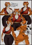  anthro big_breasts breasts butt cleavage clothed clothing dreamworks felid female hi_res holding_breast huge_breasts kung_fu_panda mammal master_tigress nude pancarta pantherine raised_tail smile solo tiger 