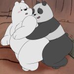  blush camp14 cartoon_network chubby_male duo embrace giant_panda hi_res hug hugging_from_behind humping ice_bear looking_back male male/male mammal open_mouth open_smile panda_(wbb) polar_bear smile teasing ursid ursine we_bare_bears 