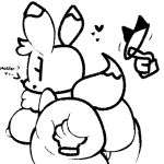 &lt;3 alexdraws anthro big_breasts big_butt breasts butt butt_grab eevee female generation_1_pokemon genitals hand_on_butt hi_res huge_butt looking_back monochrome nintendo offscreen_character pokemon pokemon_(species) pussy solo squish text thick_thighs video_games 