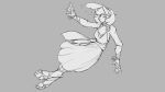  anthro breasts canid canine canis changeling_tale clothing dress female greyscale jessie_(changeling_tale) mammal monochrome solo torn_clothing watsup wolf 