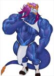 aurelion_sol_(lol) clothed clothing clothing_lift dragon footwear gold_(metal) gold_jewelry hair hi_res jewelry league_of_legends long_hair looking_at_viewer male muscular muscular_male mythological_creature mythological_scalie mythology riot_games scalie sharf shirt shirt_lift shoes socks solo star_dragon tail tencent topwear underwear white_clothing white_footwear white_socks white_underwear