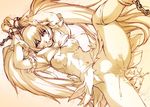  bdsm bondage bound breasts chain cure_sunshine heartcatch_precure! hisahiko long_hair magical_girl medium_breasts monochrome myoudouin_itsuki navel nipples precure solo twintails very_long_hair 