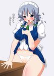  bad_id bad_pixiv_id blue_eyes blush braid breasts cameltoe crotch_rub highres izayoi_sakuya kyokutou_hentai_samurai large_breasts maid maid_headdress masturbation open_mouth panties pussy pussy_juice short_hair silver_hair skirt skirt_pull solo sweat table table_sex thick_thighs thighs touhou translation_request twin_braids underwear wet wet_clothes wet_panties 