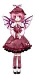  animal_ears bad_id bad_pixiv_id dress full_body hat kinohanaomise mystia_lorelei pink_hair purple_eyes shoes short_hair solo standing thighhighs touhou transparent_background wings 