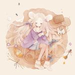  animal_ears ant bad_id bad_pixiv_id bug cracker food honey insect long_hair lying mouse mouse_ears original pechika solo very_long_hair 