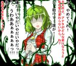  bad_id bad_pixiv_id green_hair kazami_yuuka no_eyes plant sakura_(end_of_showa) short_hair solo touhou translated vines yandere 