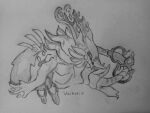 absurd_res aquatic_dragon creatures_of_sonaria crystal darthnear dragon feathers female hi_res horn lying marine monochrome mythological_creature mythological_scalie mythology ring roblox scaled scales scalie simple_background sketch solo valkyrie_(creatures_of_sonaria) ventral_scales wings
