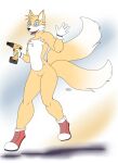  anthro canid canine canis clothing drill flat_colors footwear fox gloves handwear hi_res looking_at_viewer male male/male mammal miles_prower photolol.03 sega shoes solo sonic_the_hedgehog_(series) video_games 