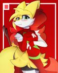 anthro asian_clothing braixen chinese_clothing clothing east_asian_clothing female generation_6_pokemon hi_res kitsunekotaro legwear nintendo pokemon pokemon_(species) solo stockings