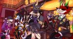 2024 2_horns abel_(vic_johansen) abs alcohol ankh_pendant ankh_print annoyed anthro anubian_jackal arm_markings asian_clothing bandage bandaged_arm bandaged_tail bar bell bell_collar beverage black_body black_bottomwear black_clothing black_crop_top black_ears black_fur black_hair black_nose black_pants black_sclera black_shirt black_suit black_topwear blue_eyes bodily_fluids bottle bottomwear bovid braided_hair braided_ponytail bubble canid canine canis caprine chain chinese_clothing choker clothed clothing cocktail_garnish cocktail_glass cocktail_umbrella collar container countershading crop_top cup daisy_dukes demon denim denim_bottomwear denim_clothing denim_shorts digit_ring digital_drawing_(artwork) digital_media_(artwork) dipstick_tail drinking_glass drooling drunk drunk_bubble ear_piercing ear_ring east_asian_clothing eye_contact facedesk facial_markings facial_piercing felid feline femboy finger_ring flower forehead_markings fox fulu fur garter_straps gauged_ear glass glass_container glass_cup gloves gloves_(marking) goat gold_(metal) gold_armlet gold_belt_buckle gold_chain gold_choker gold_eyeliner gold_inner_ear gold_jewelry gold_markings gold_necklace green_eyes green_inner_ear_fluff green_necktie green_tail_tip grin group hair handwear harness hat hazbin_hotel head_markings headgear headwear hi_res holding_bottle holding_container holding_glass holding_object horn hotpants husk_(hazbin_hotel) inner_ear_fluff inside inverted_cross_ear_piercing jackal jewelry kaphiri_(vic_johansen) katsuke lapel_flower leaning leaning_backward leaning_on_counter legwear living_hair lobby lock long_braid long_ears looking_at_another male mammal markings muzzle_(object) muzzled navel navel_piercing necklace necktie nose_piercing nose_ring pants pattern_clothing pattern_legwear pattern_stockings piercing plant ponytail purple_body purple_clothing purple_crop_top purple_fur purple_gloves purple_handwear purple_shirt purple_topwear red_body red_clothing red_fur red_topwear red_vest reptile ring_piercing ringed_horn rose_(flower) saliva scales scalie shen_(vic_johansen) shirt shorts smile snake stockings striped_clothing striped_legwear striped_stockings stripes substance_intoxication suit tail tail_markings talisman top_hat topwear torn_clothing torn_legwear torn_stockings tuft unconscious vest victor_johansen white_body white_clothing white_countershading white_harness white_scales white_shirt white_topwear x_pupils yellow_eyes yellow_sclera