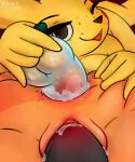  anal anal_penetration anthro anus blush bodily_fluids breasts butt close-up digital_media_(artwork) duo fawe female fur generation_1_pokemon genitals hand_on_butt hi_res looking_at_viewer lube lube_drip lube_on_dildo lube_on_penis lube_on_sex_toy male male_penetrating mammal nintendo nude open_mouth penetration penis pikachu pokemon pokemon_(species) pussy sex sex_toy sex_toy_in_ass sex_toy_insertion shaded shiny_pokemon simple_background spread_anus spreading video_games yellow_body yellow_fur 