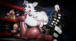 3d_(artwork) absurd_res angry animatronic anthro anus balls bedroom_eyes big_balls big_penis black_body black_skin blender_(artwork) blender_eevee butt canid canine clothing decision_making decoration digital_media_(artwork) female female_on_top five_nights_at_freddy&#039;s five_nights_at_freddy&#039;s_2 flashlight fox fox_ears fox_tail foxy_(fnaf) foxy_(octal) from_front_position furniture genitals glowing glowing_eyes group hand_on_hip hand_on_penis hand_on_table hi_res intersex intersex/female larger_female legwear looking_at_another looking_at_genitalia looking_at_partner looking_at_penis looking_down machine mammal mangle_(fnaf) mangle_(octal) marionette marionette_(fnaf) marionette_(mahmapuu) mating_press narrowed_eyes on_table on_top penis pink_genitals plushie poster pussy red_body red_genitals red_skin robot scott_cawthon scottgames seductive sex size_difference sleeves smaller_intersex table theant/thedirtyant tongue tongue_out trio white_body white_eyes white_skin worried worried_look yellow_eyes