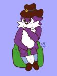 absurd_res anthro ashlyfoxkit brown_clothing brown_footwear brown_shoes clothing footwear going_potty hi_res male mammal mustelid musteline nack nack_the_weasal peeing potty potty_chair potty_time potty_training potty_use shirtless shoes solo training_pants true_musteline weasel